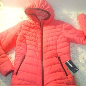 Girls Puffer Coat Insulated Jacket Pink Size Large New